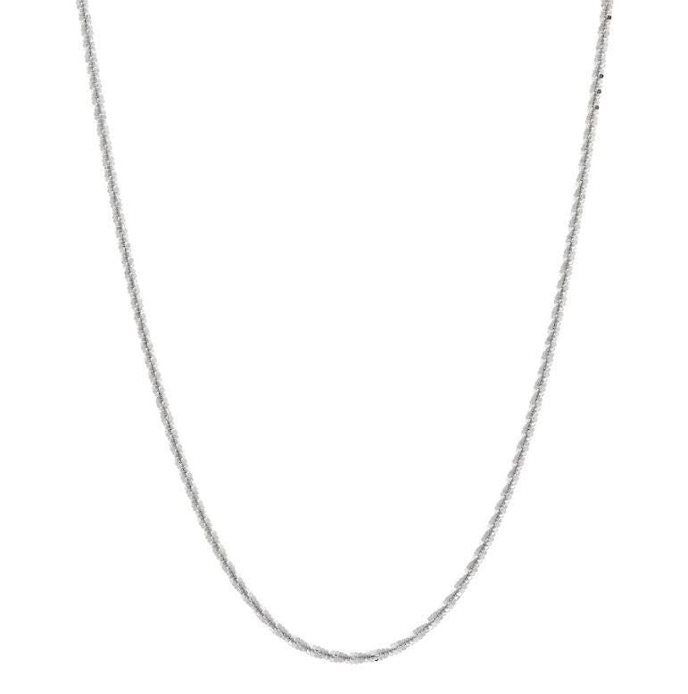 14K white gold tinsel chain necklace.