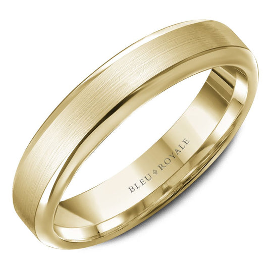 14K yellow gold band, polished satin finish.