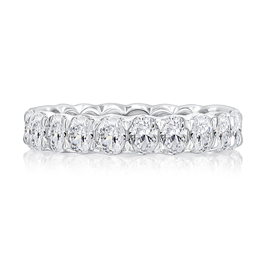 Ladies Eternity Natural Diamond Band in 14 Karat W