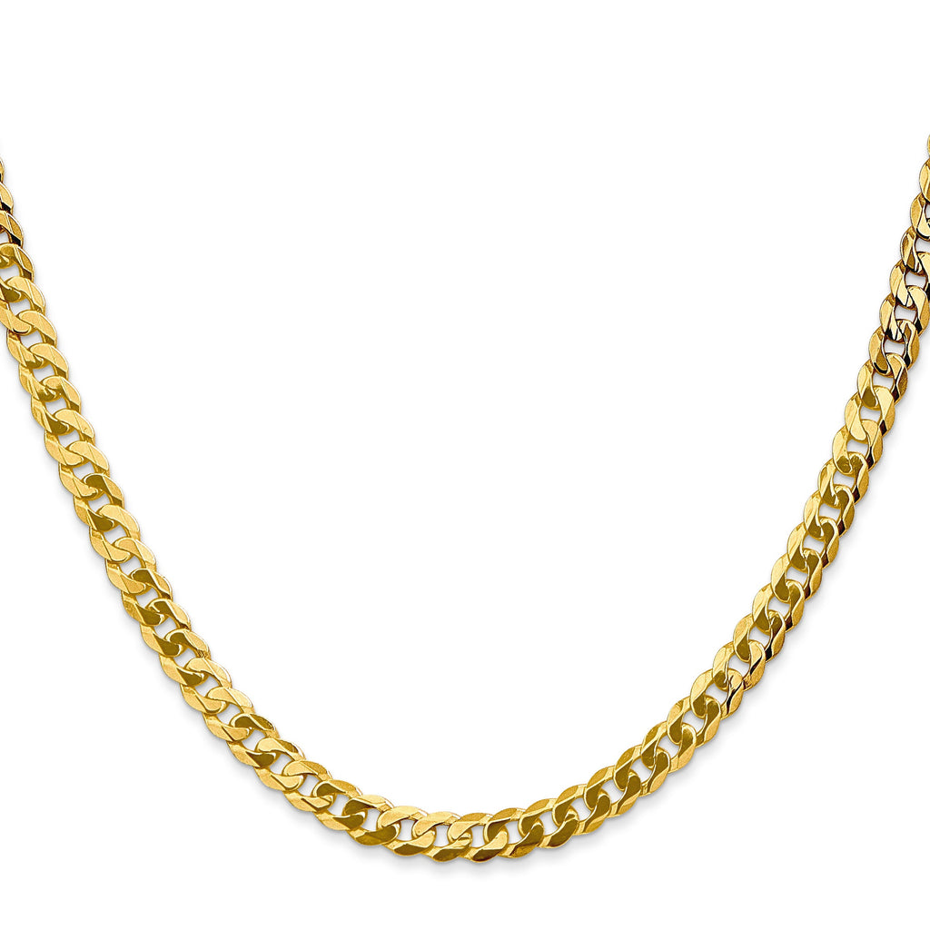 14K Yellow Gold Curb Chain, polished links.