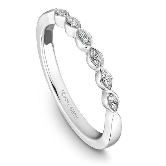 Diamond band with marquise-shaped settings.