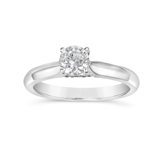 14K White Gold Diamond Solitaire Ring