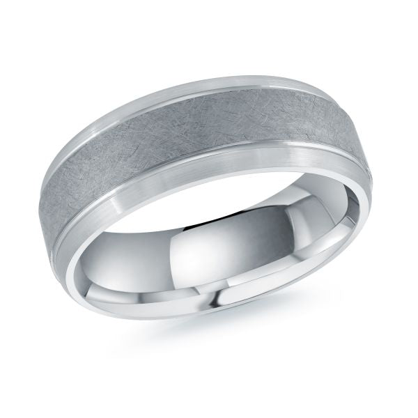 Tantalum and white gold carved band.