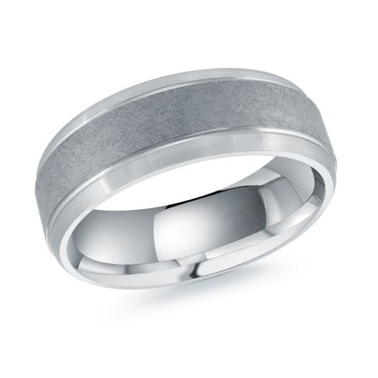 Tantalum and white gold carved band.