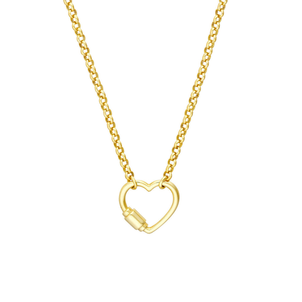 14K yellow gold heart pendant necklace.