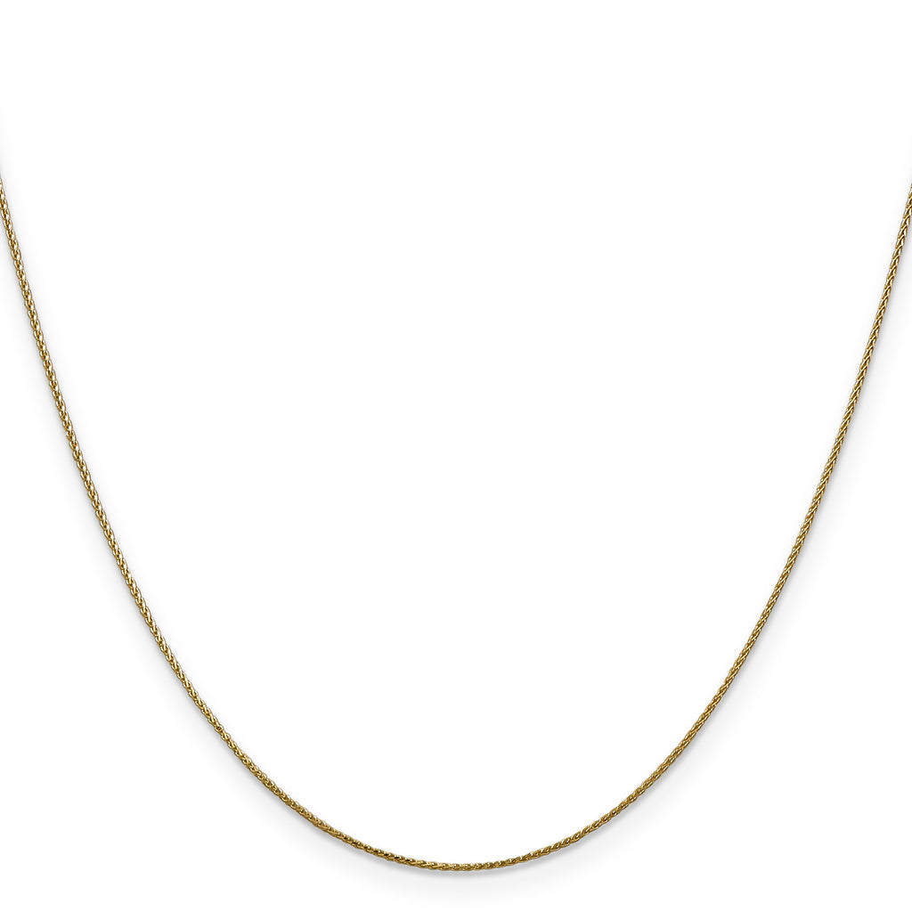 Diamond cut wheat chain, 14K yellow gold.