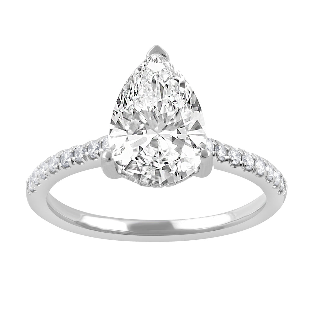 ReMARKable Designs Hidden Accent Side Stone Complete Engagement Ring in 14 Karat White with 2.06ctw of Round Lab-Grown Diamonds, Clarity: VS1, Color: G (White Gold)