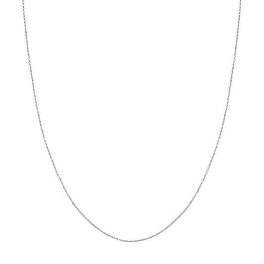 14K white gold cable link necklace.
