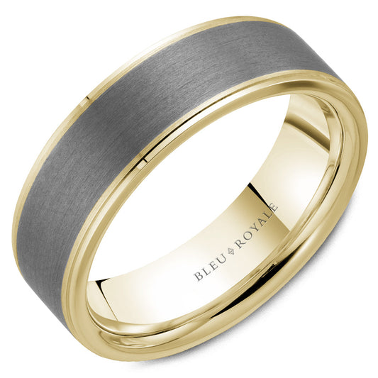 Tantalum band, yellow-grey, polished-satin finish.