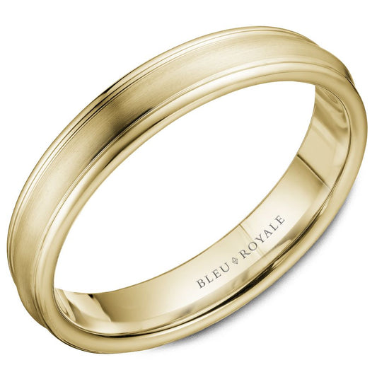 14K yellow gold men's carved band ring.