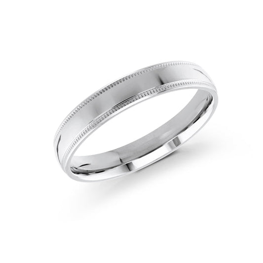 14K white gold men's carved band.
