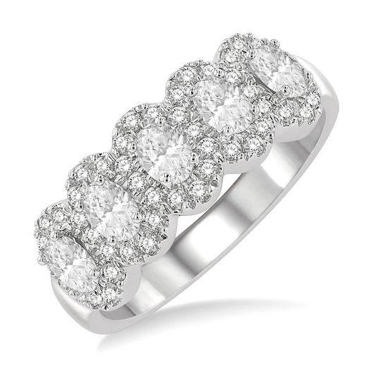 ReMARKable Designs Natural Diamond Band in 14 Karat White Gold with 1.00ctw H/I SI2-I1 Round Diamonds