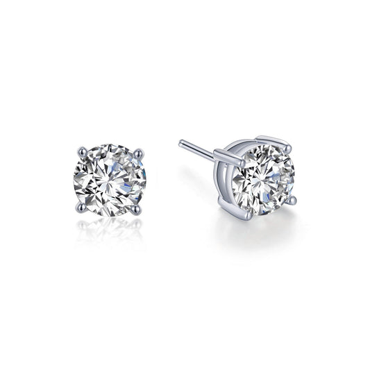 Simulated diamond earrings, platinum bonded silver.