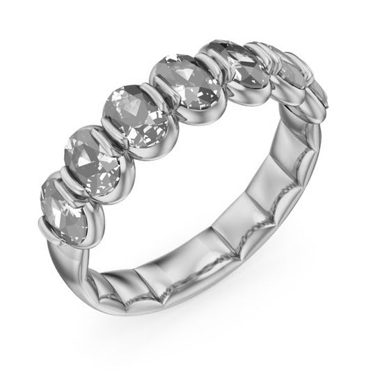 Round diamond wedding band, 14K yellow gold.