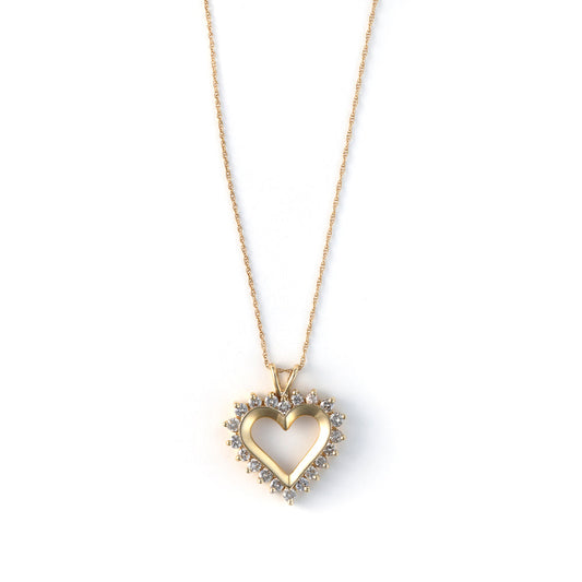 ReMARKable Estate Natural Diamond Necklace in 14 Karat Yellow Gold with 0.90ctw H/I SI1 Round Diamonds