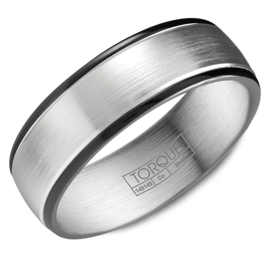 Cobalt band, black edges, satin finish.