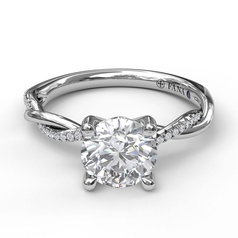 Fana Side Stone Natural Diamond Semi-Mount Engagem