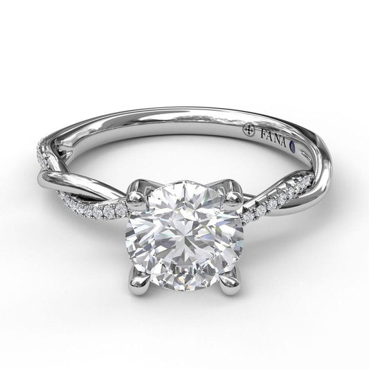 Fana Side Stone Natural Diamond Semi-Mount Engagem