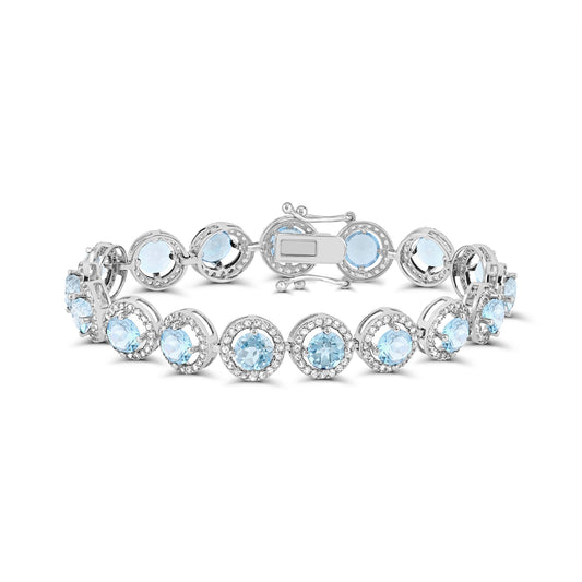 Sterling silver bracelet with blue topazes.
