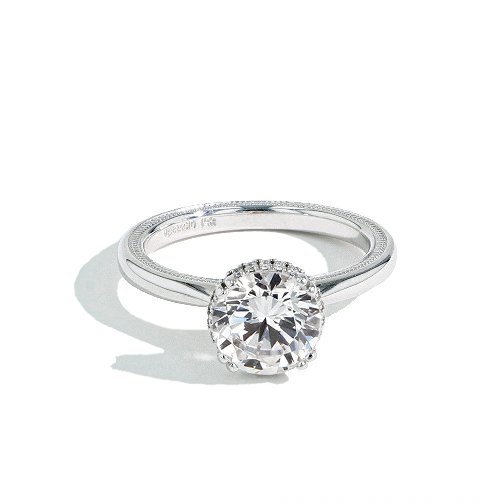 Verragio Solitaire Hidden Accent Halo Natural Diam