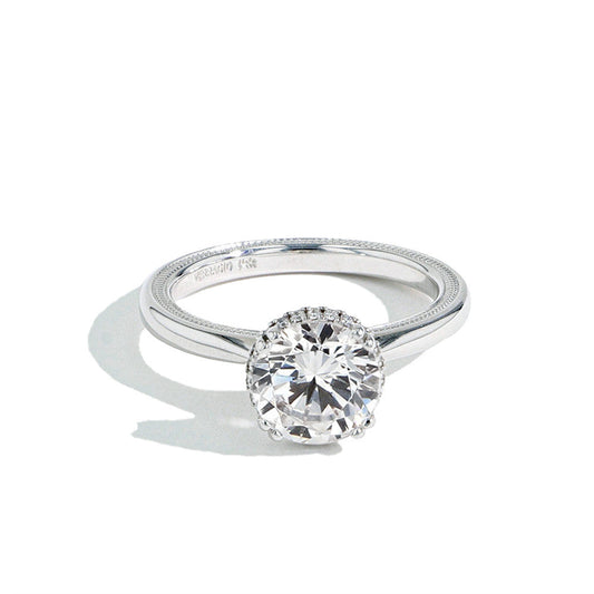 Verragio Solitaire Hidden Accent Halo Natural Diam