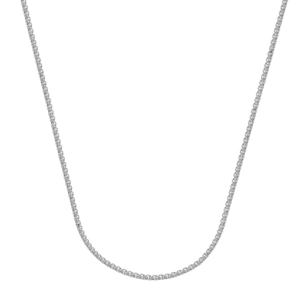 Sterling silver round wheat chain necklace.