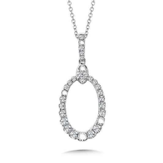 ReMARKable Designs Natural Diamond Earth Mined Necklace in 14 Karat White Gold with 0.36ctw Round Diamond