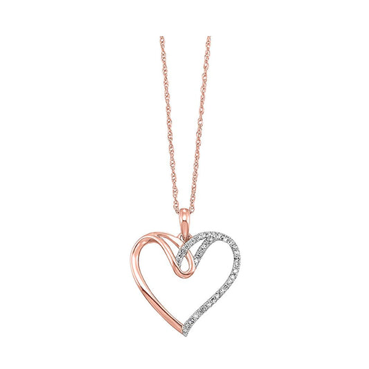 ReMARKable Designs Natural Diamond Earth Mined Necklace in 10 Karat Rose Gold with 0.10ctw Round Diamond