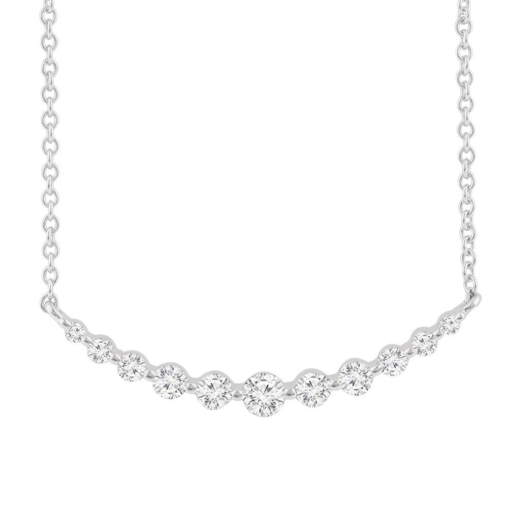 Diamond necklace in white gold with chain.