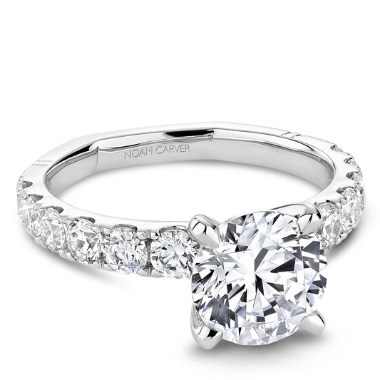 Side Stone Natural Diamond Semi-Mount Engagement R