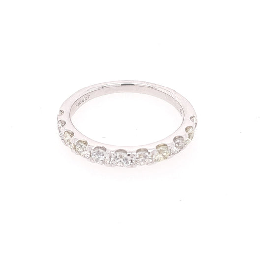 ReMARKable Designs Marks 89 Collection Natural Diamond Stackable Ladies Wedding Band in 14 Karat White Gold with 0.95ctw Round Diamonds