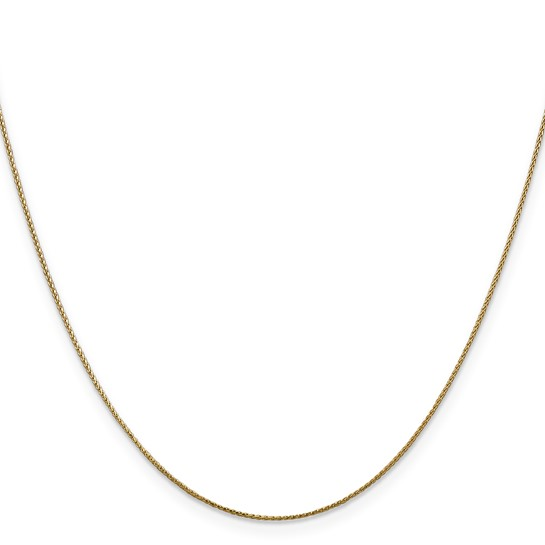 Diamond cut wheat chain, 14K yellow gold.
