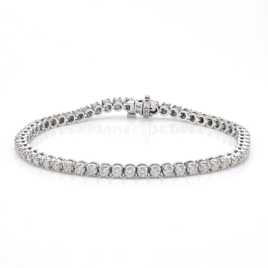14K white gold diamond tennis bracelet.