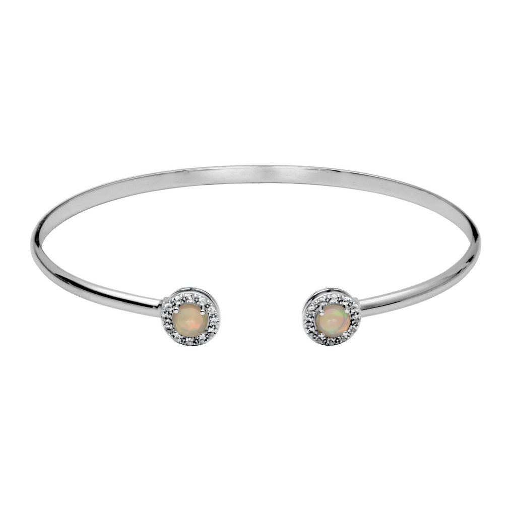 Sterling silver bracelet with opal and topazes.