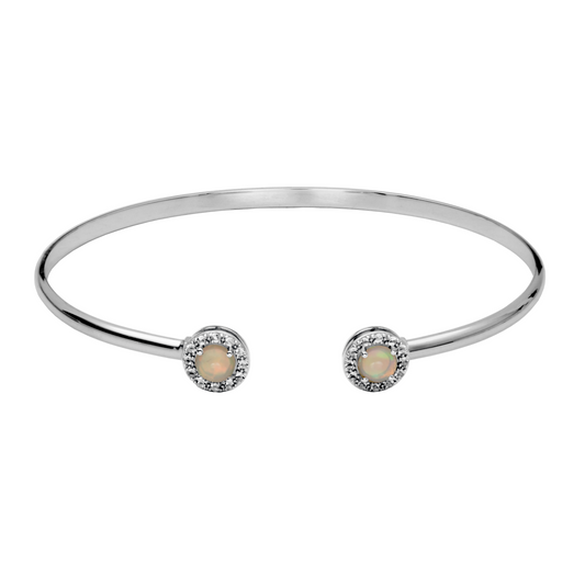 Sterling silver bracelet with opal and topazes.