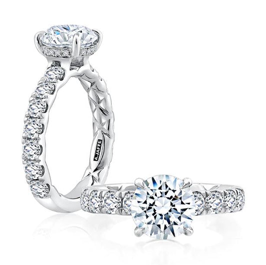 A. Jaffe Side Stone Natural Diamond Semi-Mount Eng