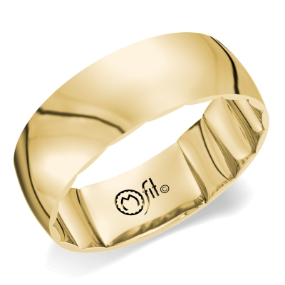 Crown Ring Men's Carved (No Stones) in 14 Karat Yellow Gold 7MM