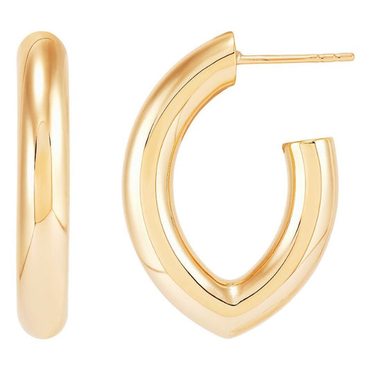 14K Yellow Gold Large Hoop Earrings