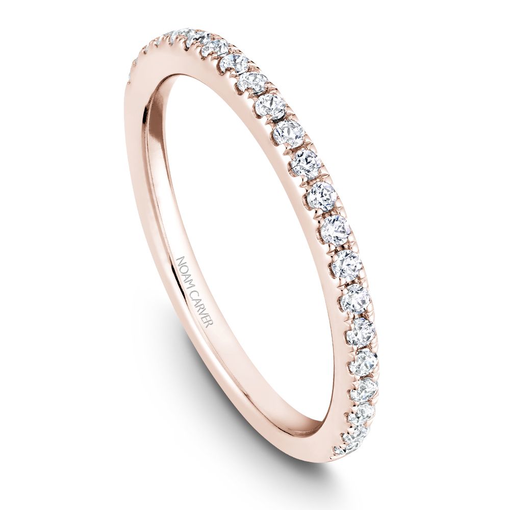 Natural Diamond Ladies Wedding Band in 14 Karat Ro