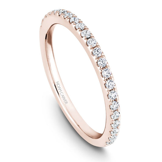 Natural Diamond Ladies Wedding Band in 14 Karat Ro