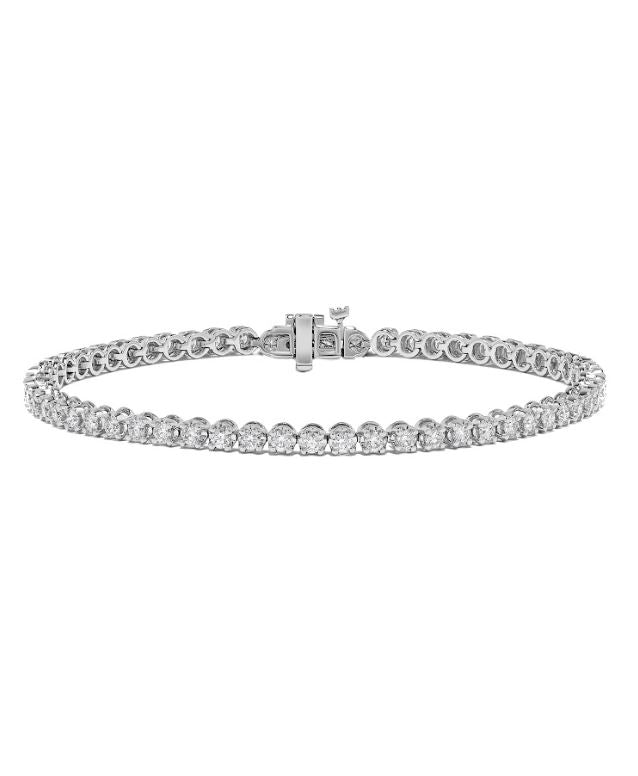 Diamond tennis bracelet in white gold.