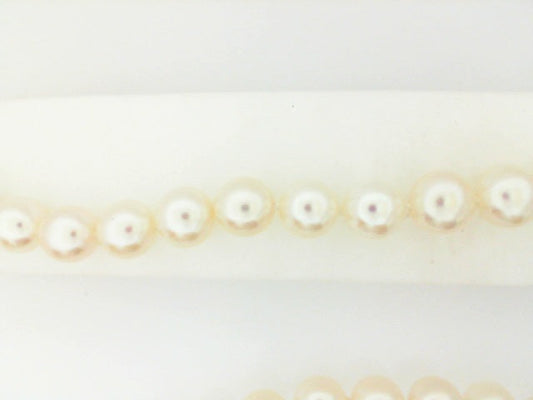 ReMARKable Designs Pearl Strand Color Gemstone Necklace in 14 Karat White Gold with 58 Freshwater Pearls 7mm-8mm