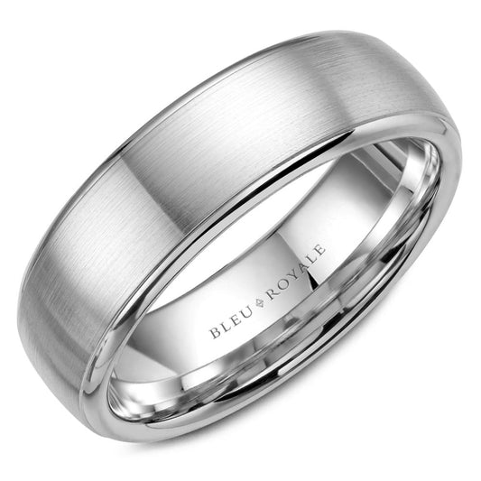 14K white gold ring, satin-polished finish.