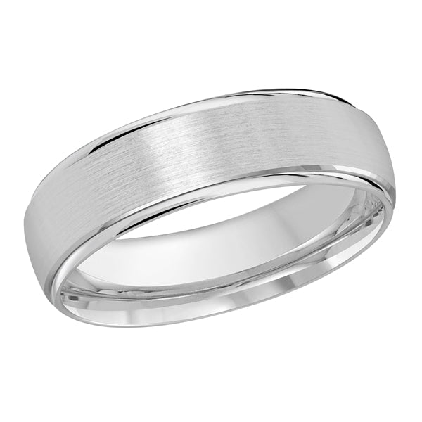 Men's Carved Band (No Stones) in 14 Karat White Go