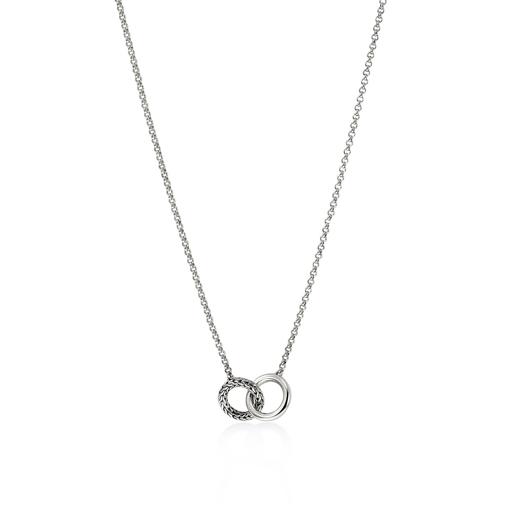 Sterling silver circle chain necklace.