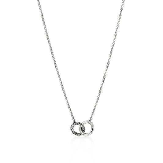 Sterling silver circle chain necklace.