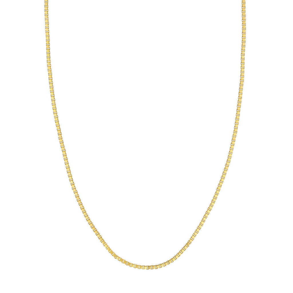 14K yellow gold box chain necklace.