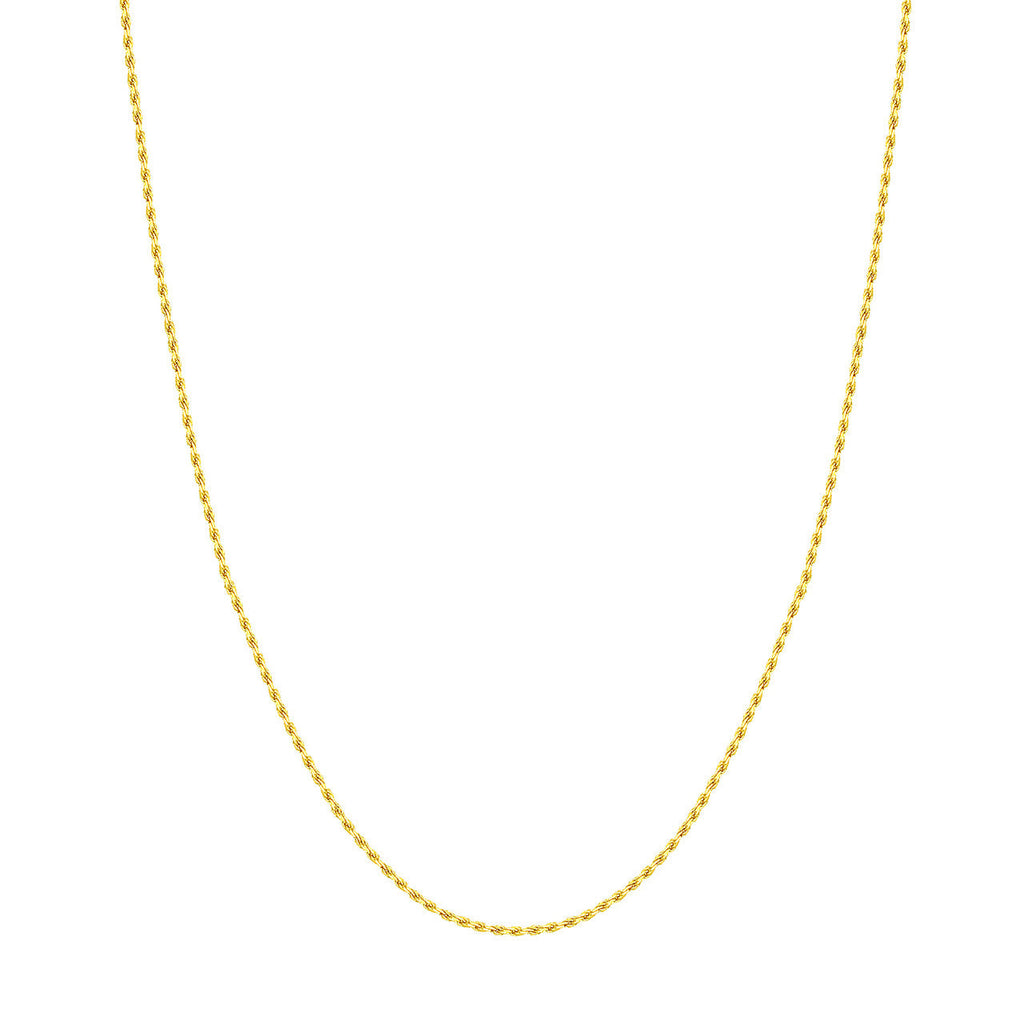 Diamond-cut 10K yellow gold rope chain.