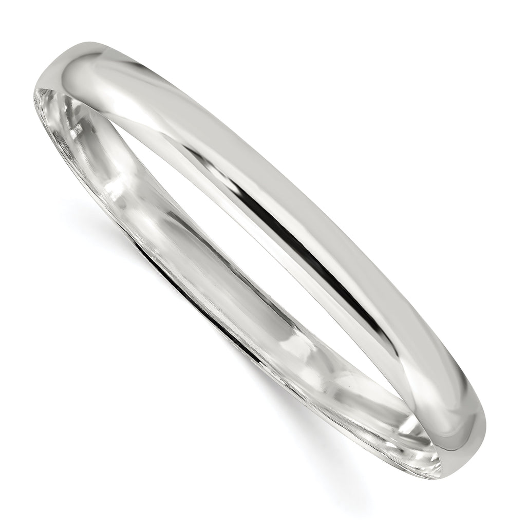 Sterling silver smooth bangle bracelet.