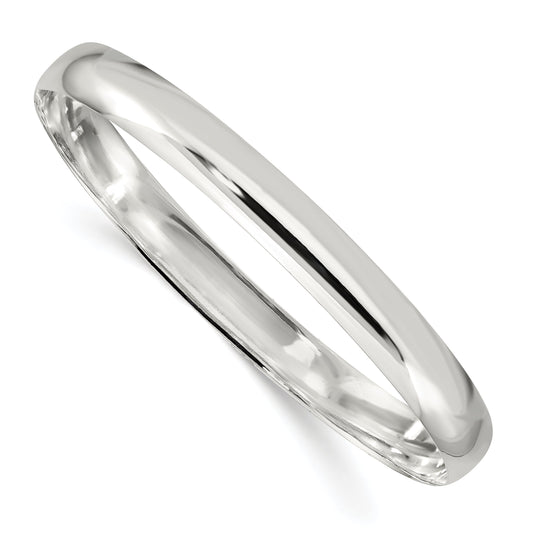 Sterling silver smooth bangle bracelet.